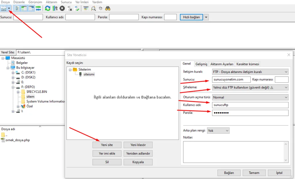File Zilla ile ftp bağlantısı nasıl yapılır.