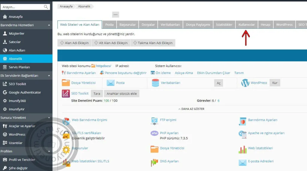 Plesk panel kullanıcı hesabı oluşturma — Plesk Panel üzerinde bayiler ve sunucu sahipleri için tekil domain (abonelik) ba