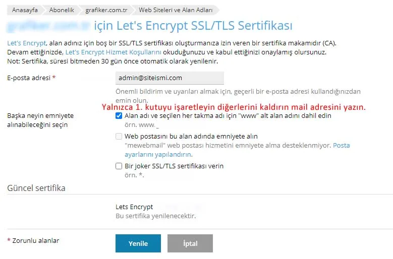 ücretsiz ssl kurulumu